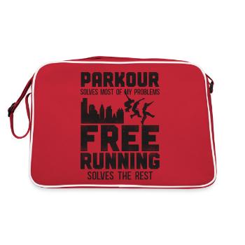 Parkour Free Running Traceur - Retro Tasche - Rot/Weiß - Hinten