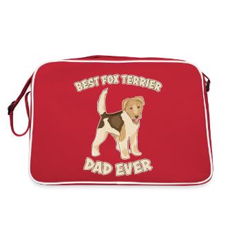 Fox Terrier Dad Dog Saying Fox Terrier Gift - Retro Bag - red/white - Back