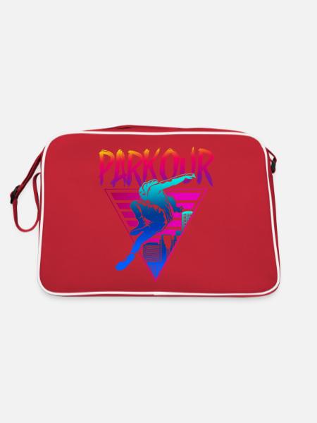 Parkour Free Running Traceur 80S - Sac Retro - rouge/blanc - Dos