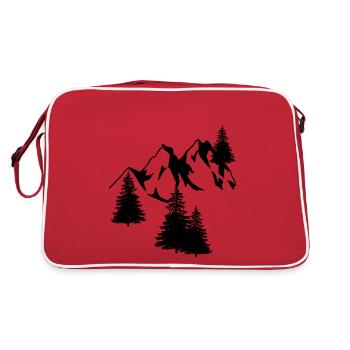 Mountains Peaks Alps Austria Switzerland Alm - Retro Bag - red/white - Back