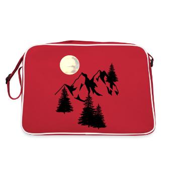 Montagnes Moon Peak Épicéa Nombril Arbre Sapin Naturel - Sac Retro - rouge/blanc - Dos