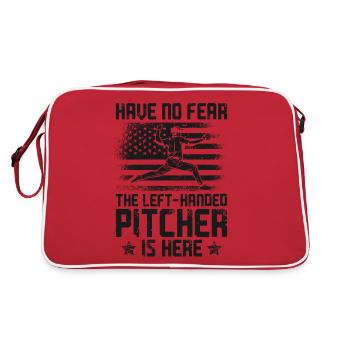 Baseball Fan Pitcher Vintage - Retro Bag - red/white - Back