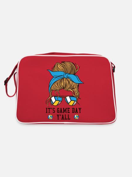 Volleyball Player Team Girl - Retro Tasche - Rot/Weiß - Hinten