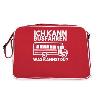 Busfahrer Spruch - Retro Tasche - Rot/Weiß - Hinten