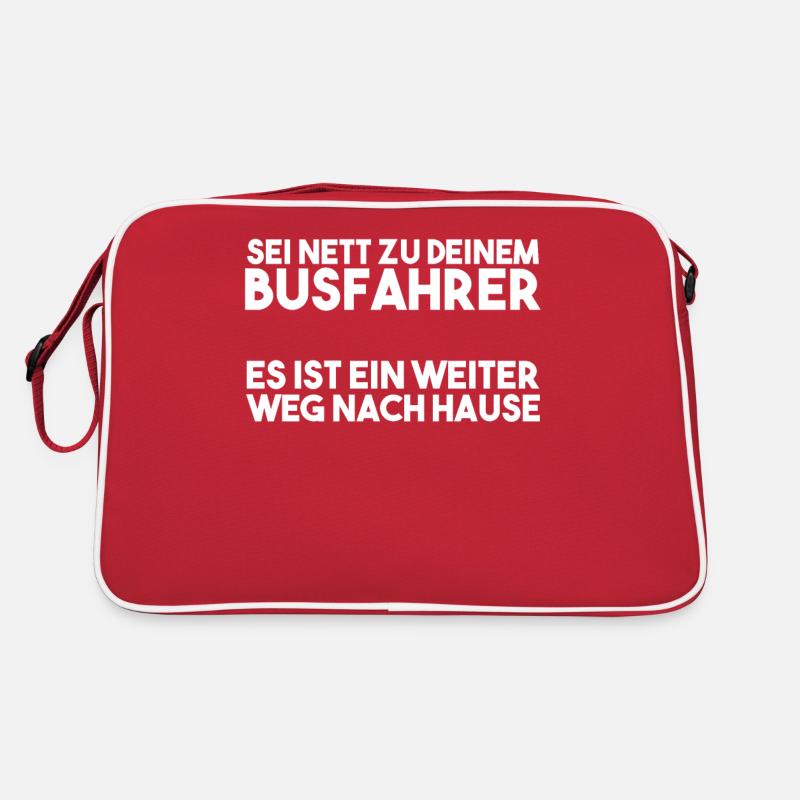 Busfahrer Spruch - Retro Tasche - Rot/Weiß