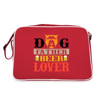Dogs Pit Bull and Beer Drinker Pitbull Gift - Retro Bag - red/white - Back