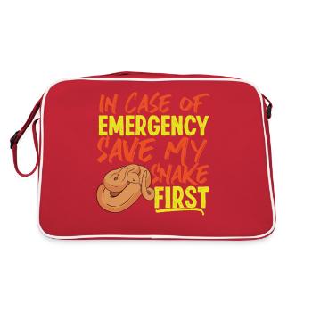 Snake Serpent In Case Of Emergency - Retro Tasche - Rot/Weiß - Hinten