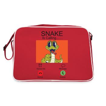 Snake Serpent Phone Display Snake - Retro Tasche - Rot/Weiß - Hinten