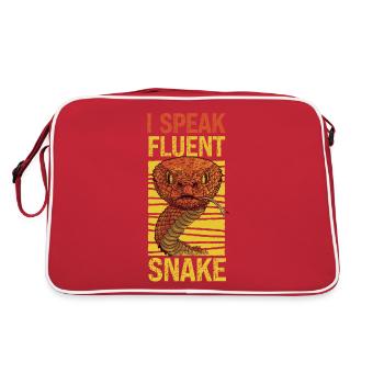 Snake Serpent I Speak Fluent Snake - Retro Tasche - Rot/Weiß - Hinten