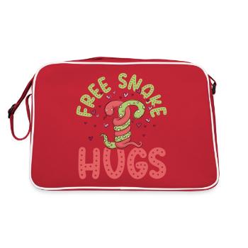 Snake Serpent Free Snake Hugs - Retro Tasche - Rot/Weiß - Hinten