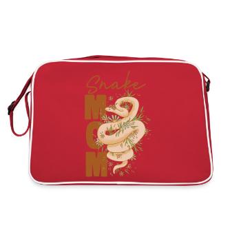Snake Serpent Mom Mother Snake Mom - Retro Tasche - Rot/Weiß - Hinten