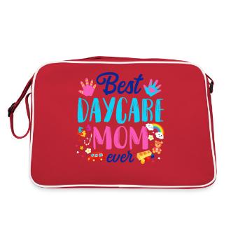 Childcare Daycare Provider Teacher - Retro Bag - red/white - Back