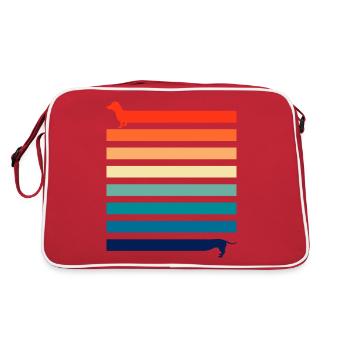 Tenue d’ami de chien, teckel de chien meilleur ami - Sac Retro - rouge/blanc - Dos