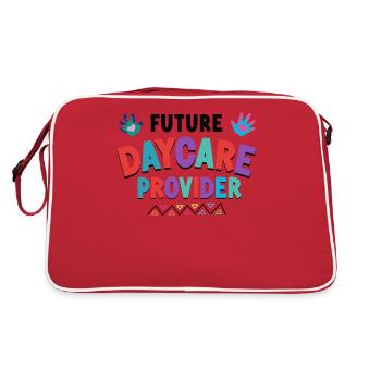 Childcare Daycare Provider Teacher - Retro Bag - red/white - Back