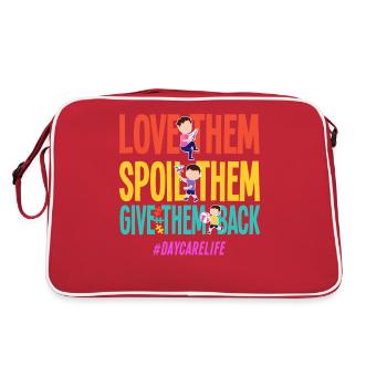 Fournisseur de services de garde d’enfants Enseignant - Sac Retro - rouge/blanc - Dos