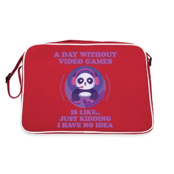 Gamer Panda Video Game Rabbit Pandas Gift - Retro Bag - red/white - Back