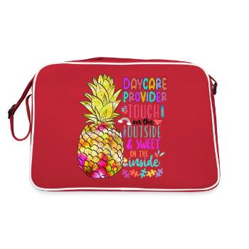 Fournisseur de services de garde d’enfants Enseignant - Sac Retro - rouge/blanc - Dos