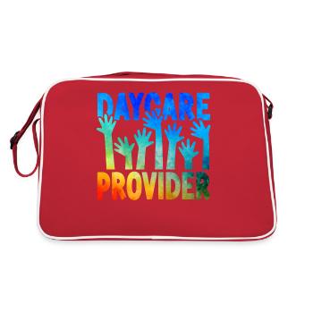 Childcare Daycare Provider Teacher - Retro Bag - red/white - Back
