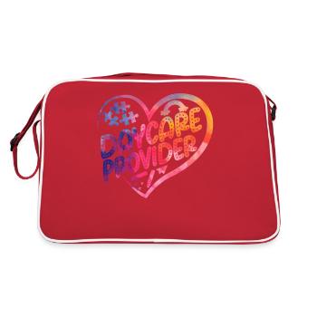 Childcare Daycare Provider Teacher - Retro Bag - red/white - Back