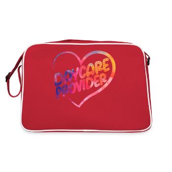 Childcare Daycare Provider Teacher - Retro Bag - red/white - Back