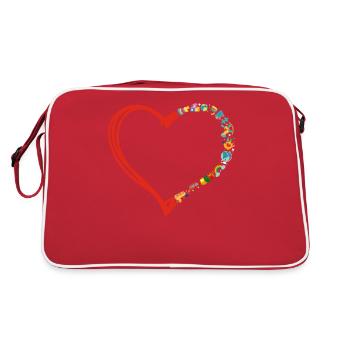 Childcare Daycare Provider Teacher - Retro Bag - red/white - Back