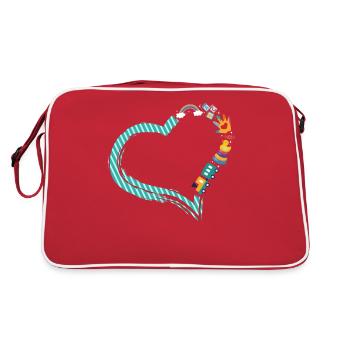 Childcare Daycare Provider Teacher - Retro Bag - red/white - Back