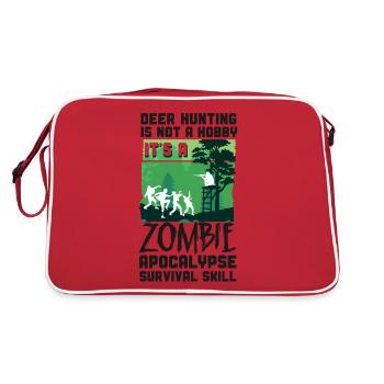 Buck Deer Hunting Hunter Zombie - Retro Bag - red/white - Back