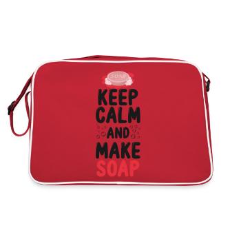 Fabrication de savon Artisanat Restez calme & - Sac Retro - rouge/blanc - Dos
