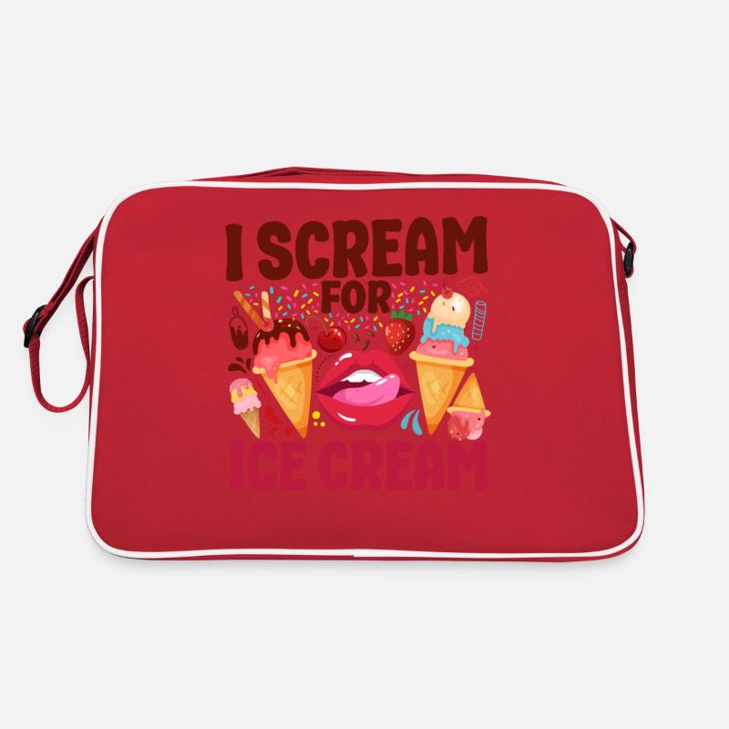 Ice Cream Pun Cone Popsicle Mouth Retro Tasche
