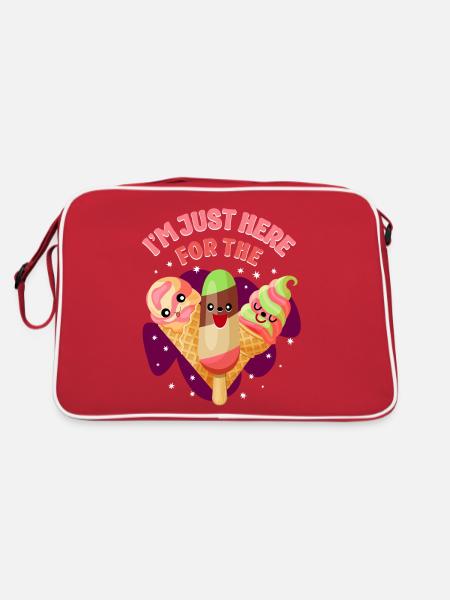 Ice Cream Cone Popsicle I'm Just - Retro Tasche - Rot/Weiß - Hinten