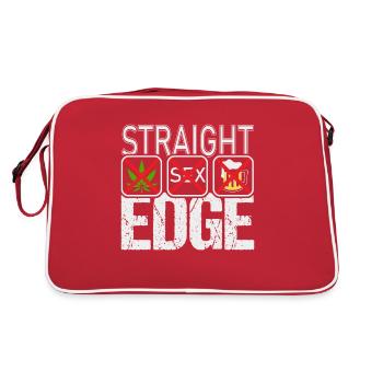 Straight Edge Vegan, anti-drogue, punk - Sac Retro - rouge/blanc - Dos