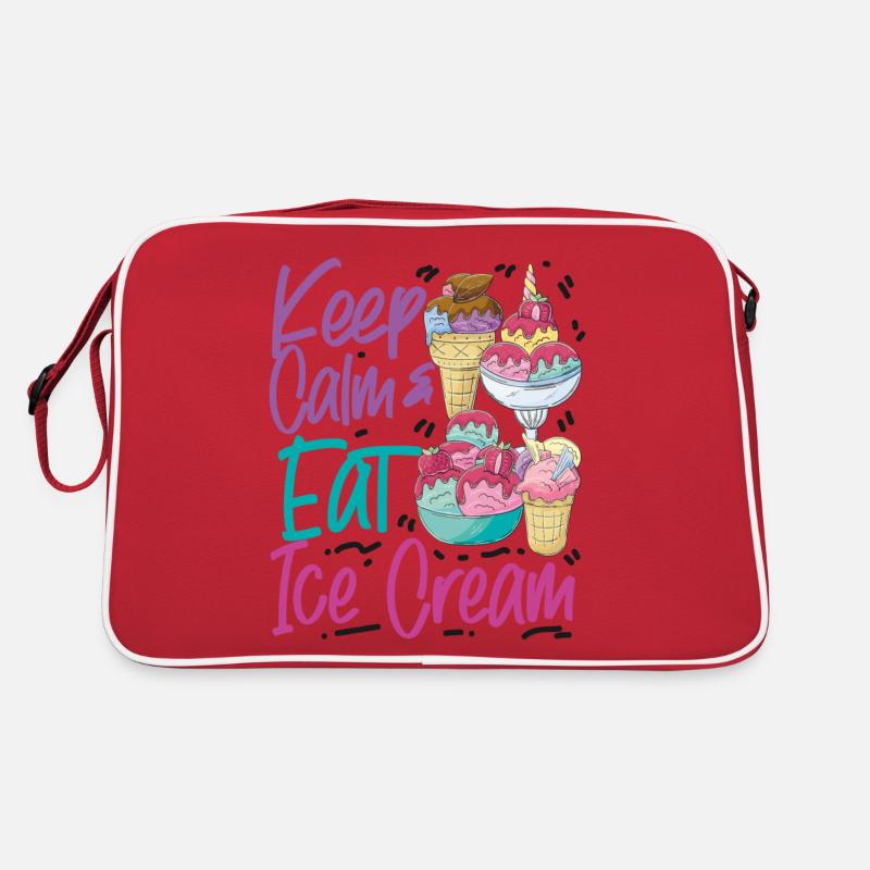 Cornet de crème glacée Restez calme et mangez de la glace Sac Retro