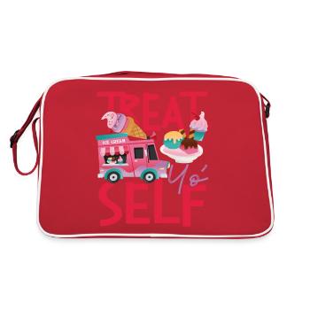 Ice Cream Cone Treat Yo' Self - Retro Tasche - Rot/Weiß - Hinten