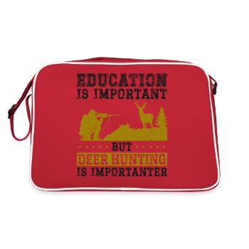 Buck Deer Hunting Hunter Vintage - Retro Bag - red/white - Back