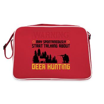 Buck Deer Hunting Hunter Warning - Retro Bag - red/white - Back