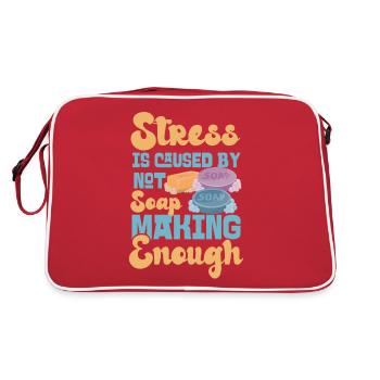 Fabrication de savon Artisanat Le stress est - Sac Retro - rouge/blanc - Dos