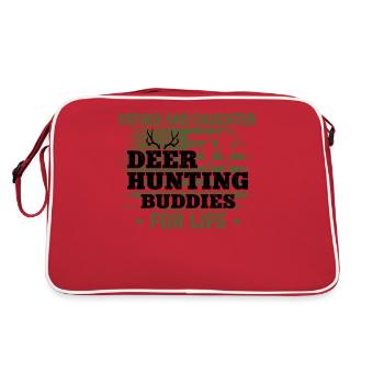 Buck Deer Hunting Hunter Father - Retro Tasche - Rot/Weiß - Hinten