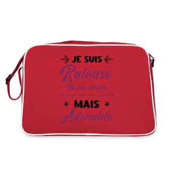 Je Suis Râleuse Un Peu Chiante Mais Adorable - Sac Retro - rouge/blanc - Dos