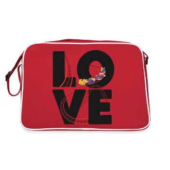 Roller Coaster Love - Retro Tasche - Rot/Weiß - Hinten