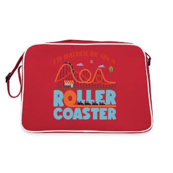 Roller Coaster I'd Rather Be On A - Retro Tasche - Rot/Weiß - Hinten