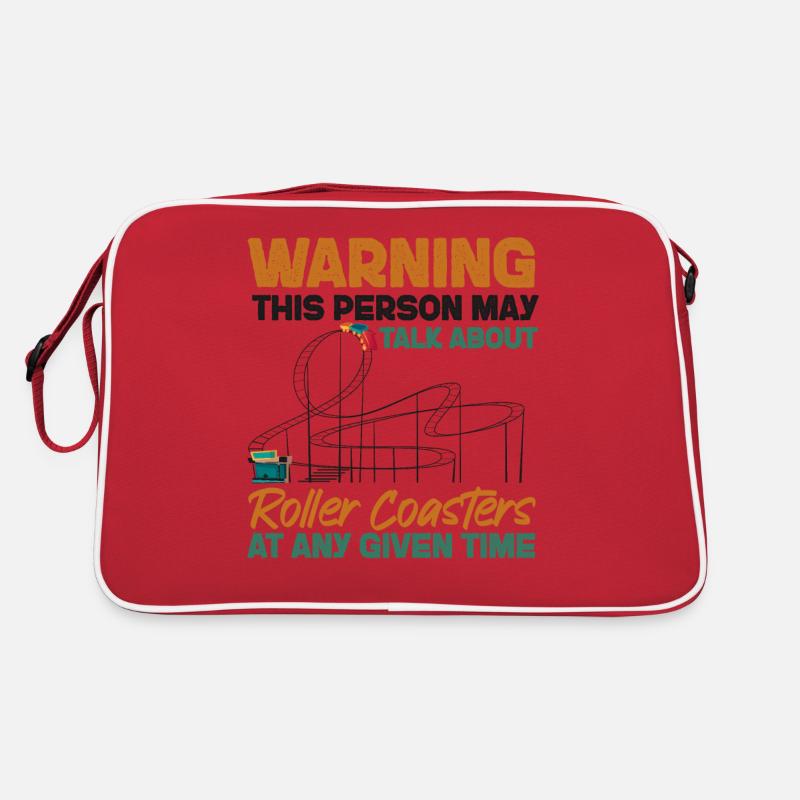 Roller Coaster Warning This Person - Retro Tasche - Rot/Weiß