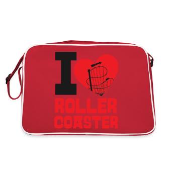 Roller Coaster Heart I Love Roller - Retro Tasche - Rot/Weiß - Hinten