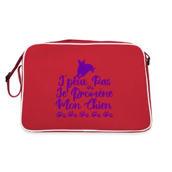 j'peux pas je promène mon chien - Sac Retro - rouge/blanc - Dos