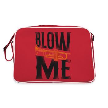 Trumpet Player Vintage Blow Me - Retro Bag - red/white - Back