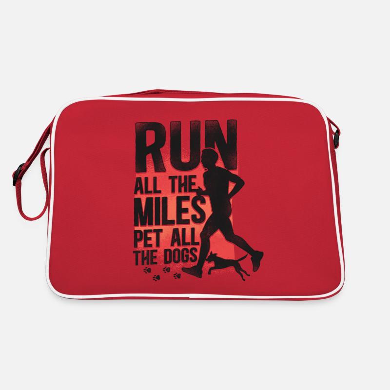 Running Runner Half Marathon Dog Retro Bag