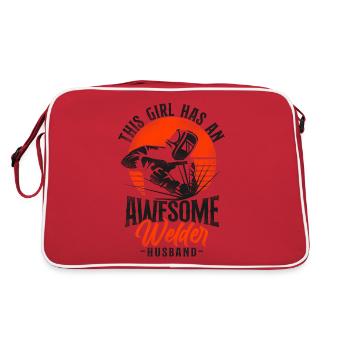 Soudeur Soudeur Femme Mari - Sac Retro - rouge/blanc - Dos