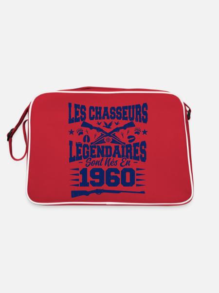Chasseur légendaire nées en 1960 anniversaire - Sac Retro - rouge/blanc - Dos