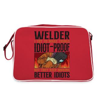 Welder Welding Vintage Welder I - Retro Tasche - Rot/Weiß - Hinten