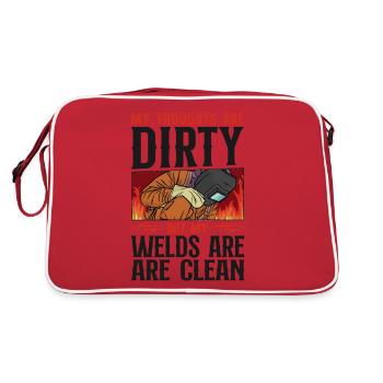 Welder Welding Vintage My Thoughts - Retro Tasche - Rot/Weiß - Hinten