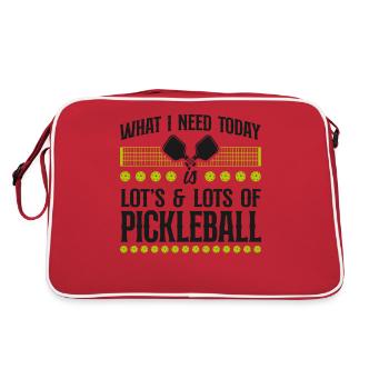 Pickleball What I Need Today Is - Retro Tasche - Rot/Weiß - Hinten